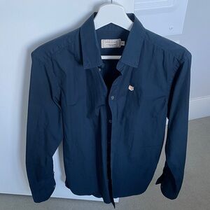 MAISON KITSUNE Navy Shirt Jacket with Fox Logo